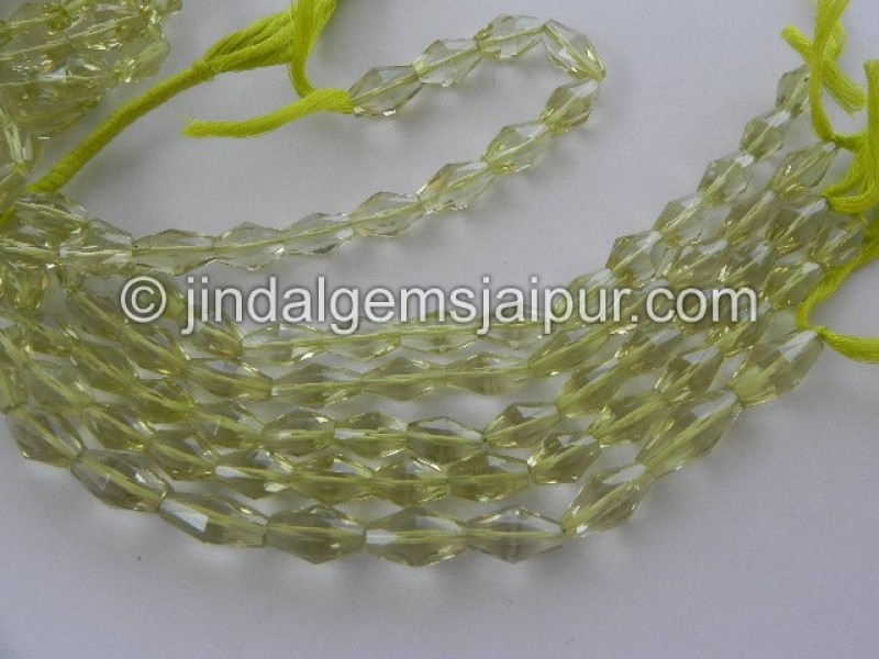 Lemon Quartz Faceted Bicone Shape Beads